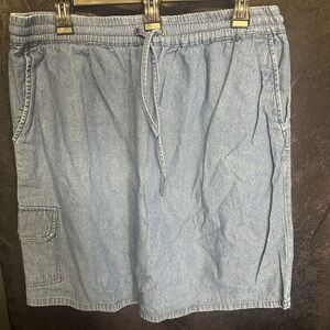Collections Etc. Blue Denim Skort, Size L